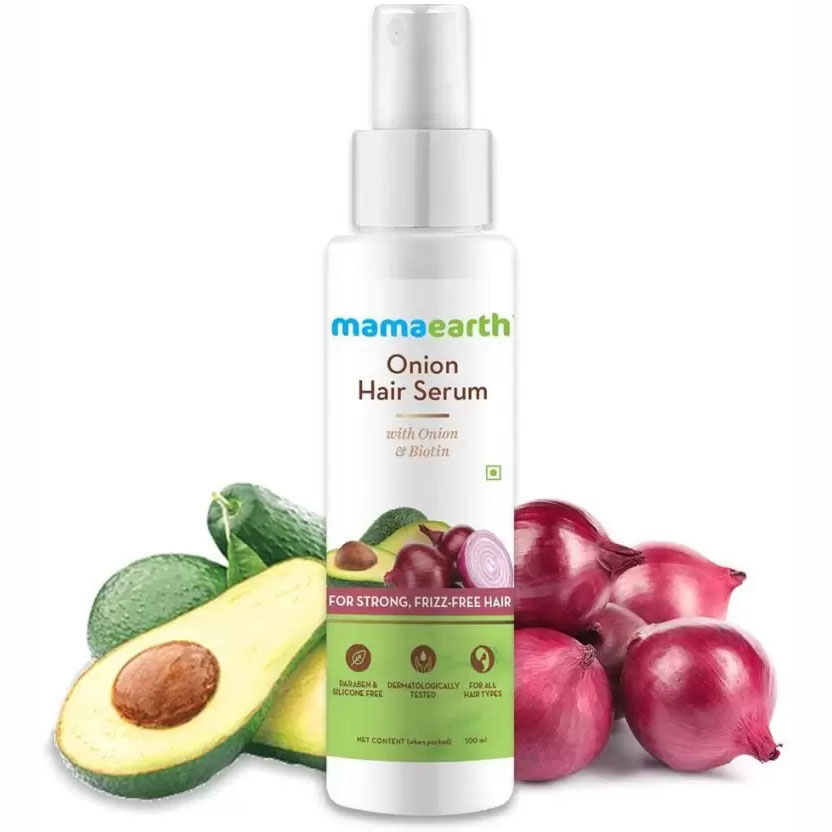 Mamaearth Onion Hair Serum For Silky & Smooth Hair, Tames Frizzy Hair, with Onion & Biotin for Strong, Tangle Free & Frizz-Free Hair  (100 ml)